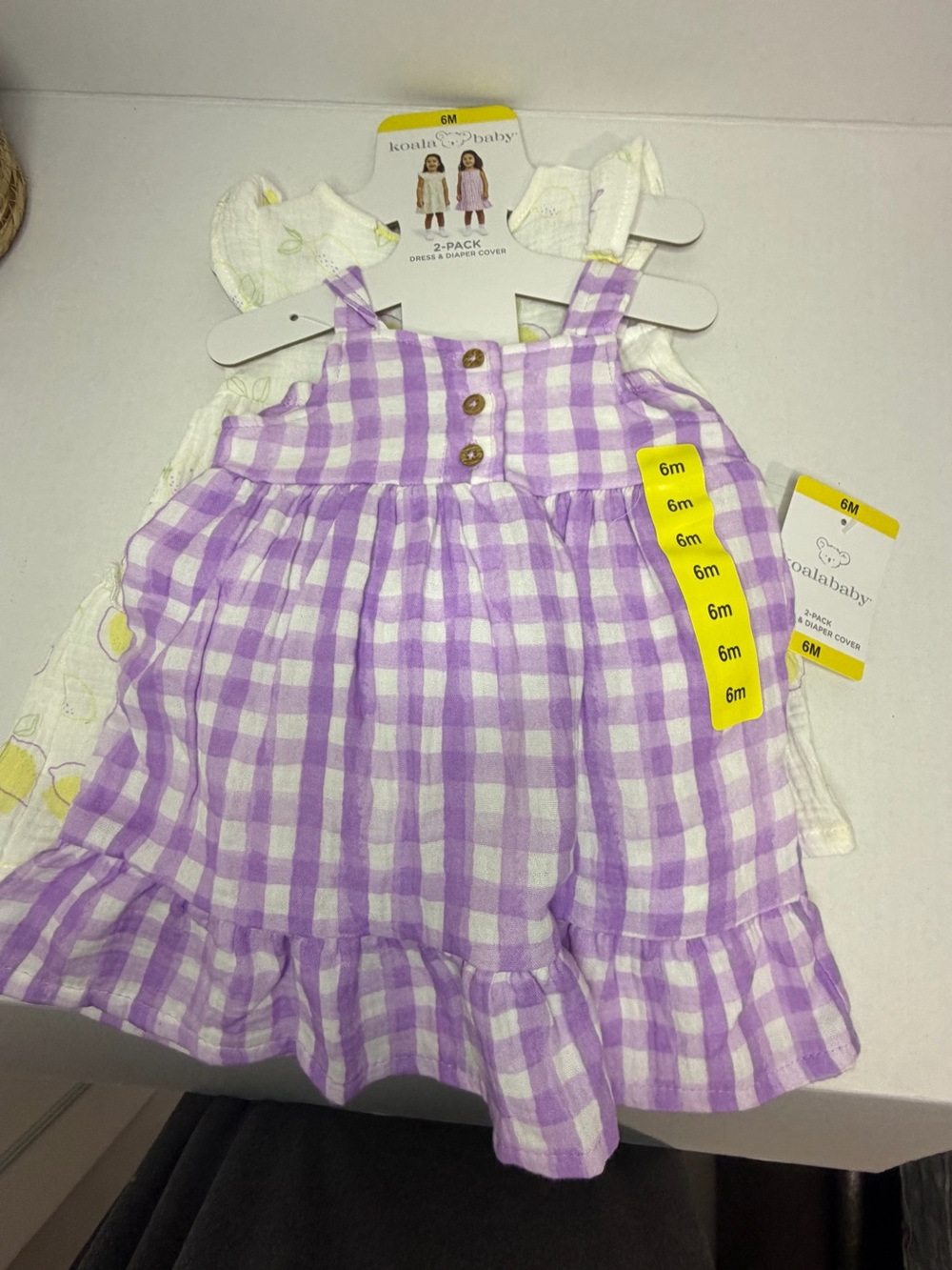 Koala Baby Lavender Gingham Ruffle Sundress for Kids